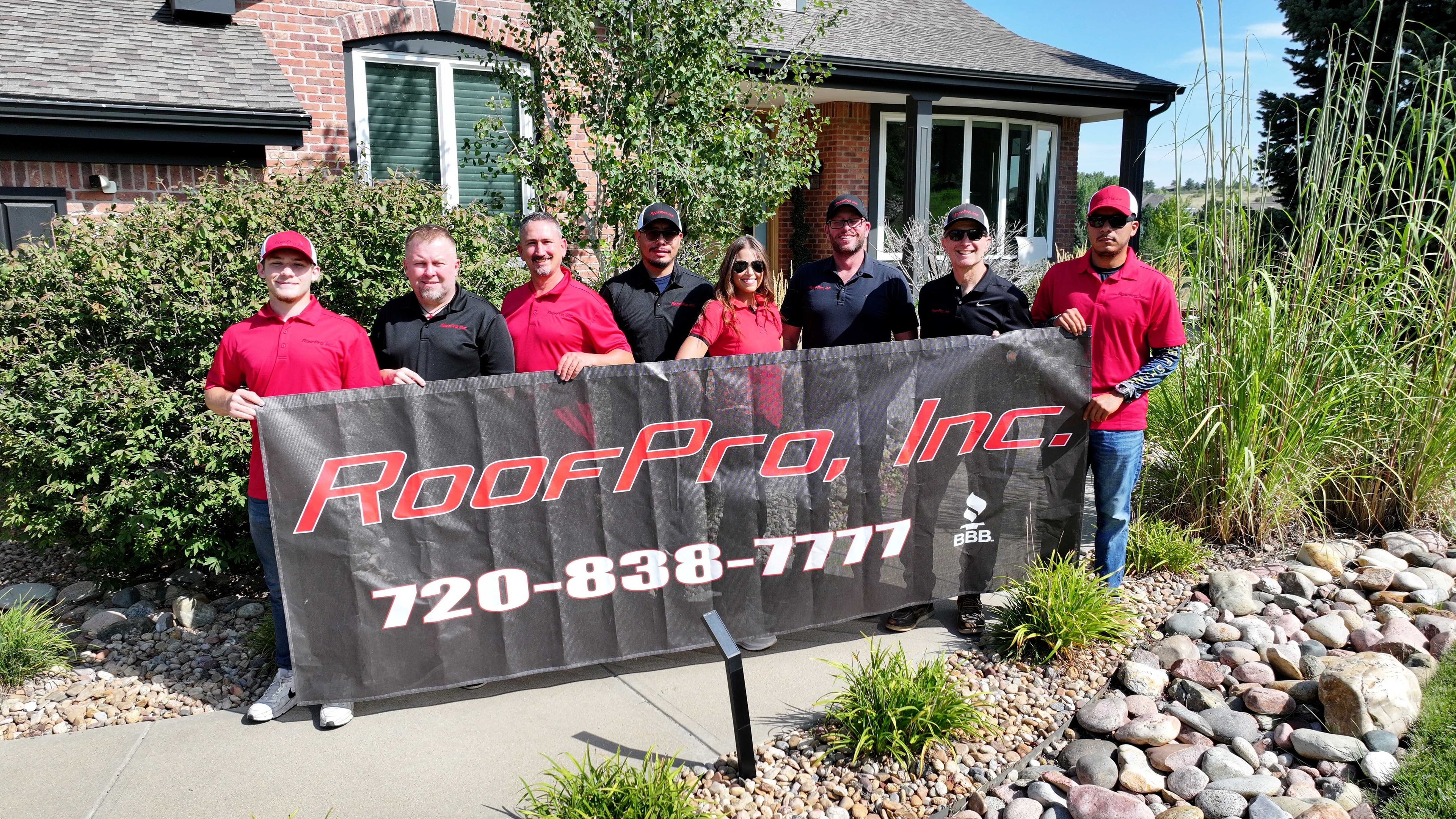 Roof Pro, Inc. team holding company banner